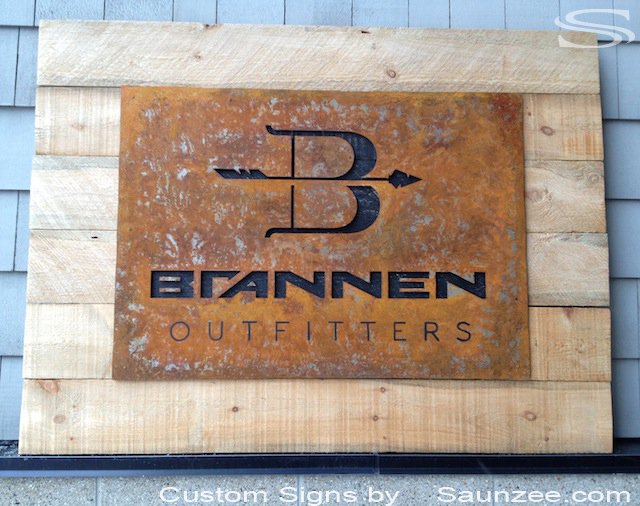 Business signs Rusty Rustic rustic business metal Store Signs Metal Weathered Front Signs