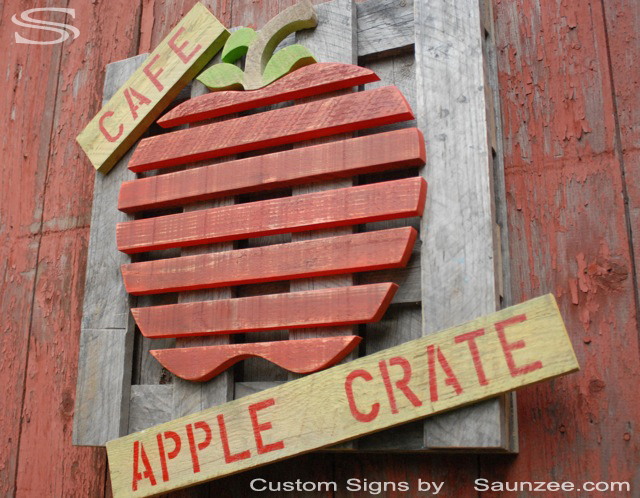 Cafe Store Sign  Java Sign Apple  Cafe Juice sign rustic Front shop Signs Rustic Sign