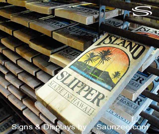 Barn Wood Sign Promotional Signs Island Slipper Saunzee Signs