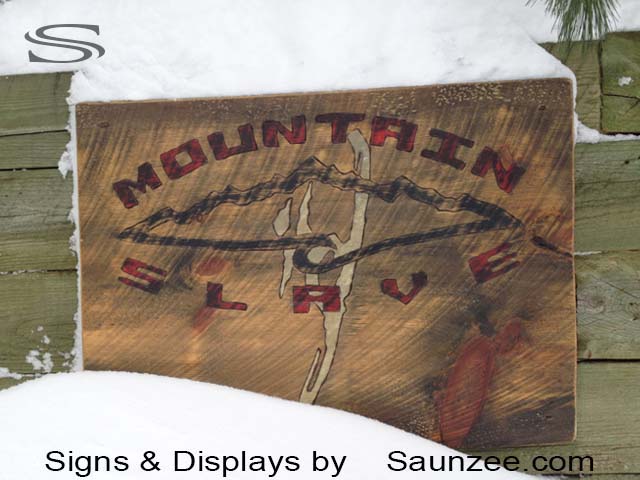 Barn Wood Signs Mountain Slave Weathered Wood Snowboards Sign