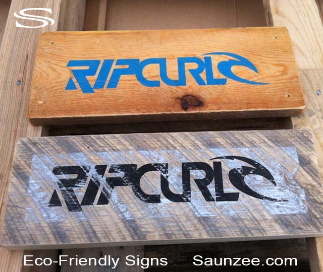 Barnwood Reclaimed Wood Signs Rip Curl Sign Merchandising Eco Friendly Signs Saunzee