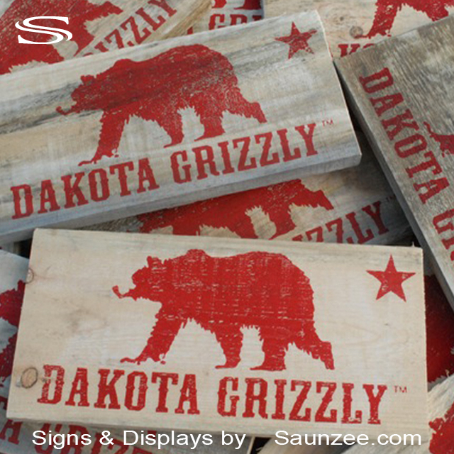 Branding POP Signs Dakota Grizzly Rustic Signage Products
