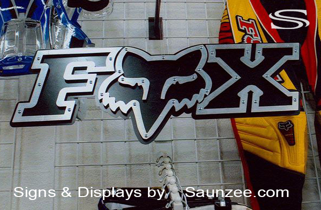 Branding POP Signs Fox Racing Signs Point of Purchase Signs Saunzee