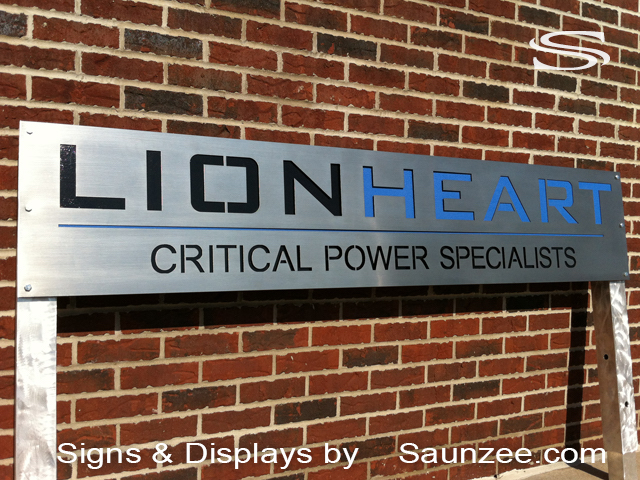 Brushed Steel Signs Lion Heart Outdoor Company Stainless Sign