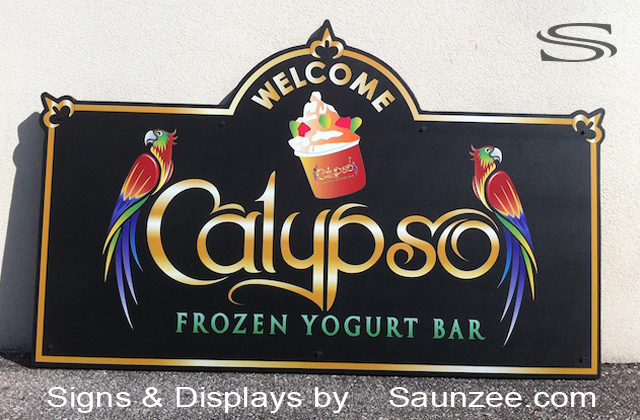 Business Sign Printing Calypso Frozen Yogurt Sign Building Front Sign 