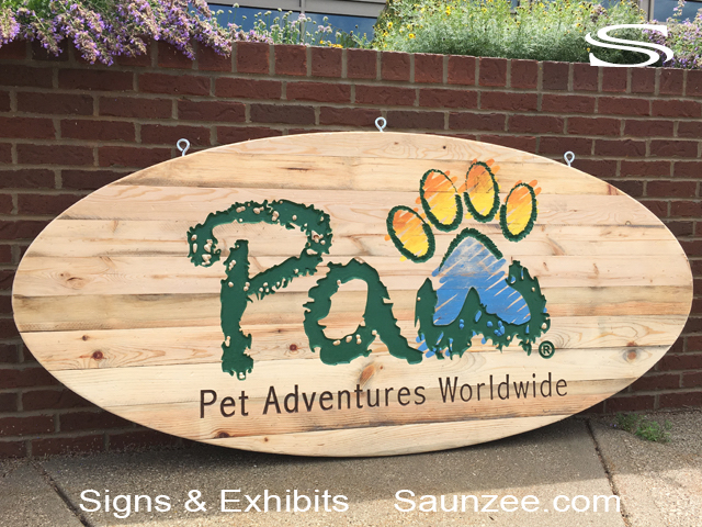 Business Signs Paw Pet Adventures Worldwide Sign Wood Exterior-Building Sign