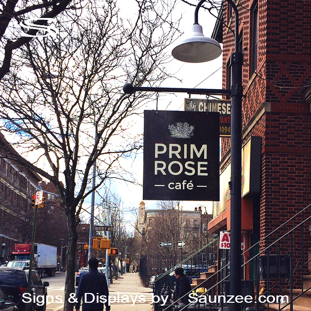 Business Signs Prim Rose Cafe Sign Sidewalk Post Hanging Sign