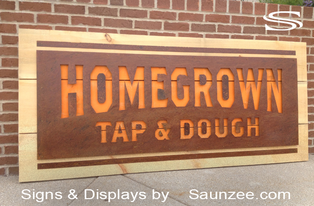 Business Signs Rustic Home Grown Tap Dough Restaurant Sign
