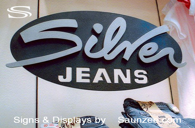 Custom Signs Silver Jeans Sign In Store Window Sign