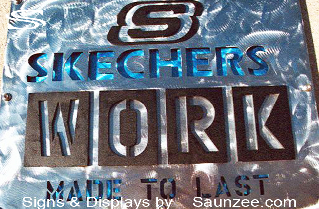 Steel Signs 3d Skechers Sign Grinded Metal Signage Saunzee Signs