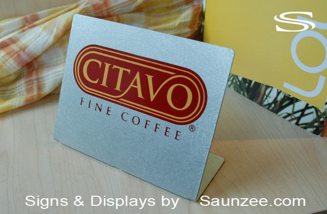 Steel Signs Citavo Fine Coffee Sign Prop Tabletop Sign Display