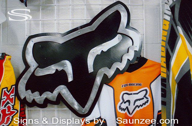 Steel-Signs-Retail-Fox-Racing-Signs-Stainless Offset Signs Saunzee Signs
