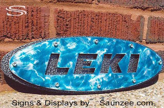 Steel Signs Stained Leki Poles Sign Color Stained Metal Signs