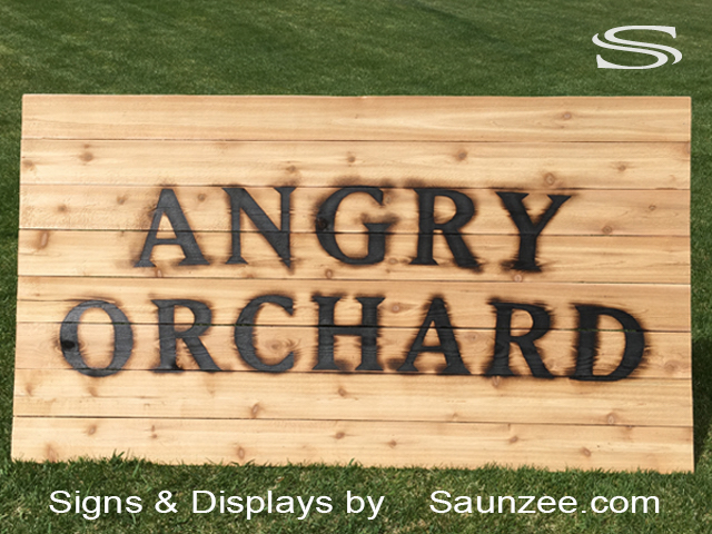 Wood Burned Signs Angry Orchard Hard Cider Sign Beer Store Sign