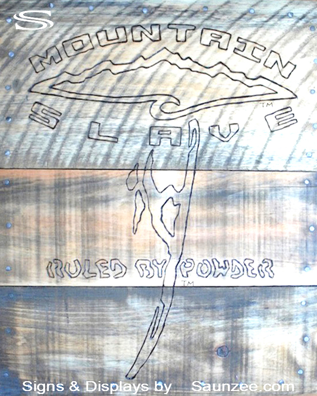 Wood Burned Signs Mountain Slave Sign Ruled By Powder Snowboarding Sign