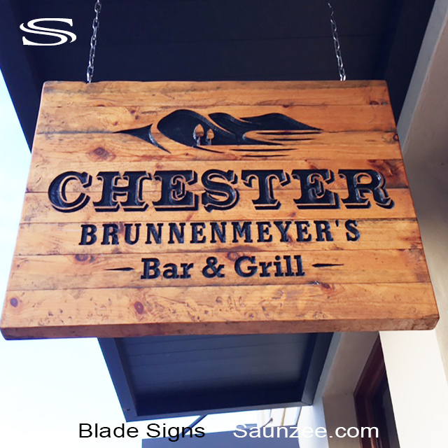 Blade Signs Bar Grill Overhead Hanging Signs