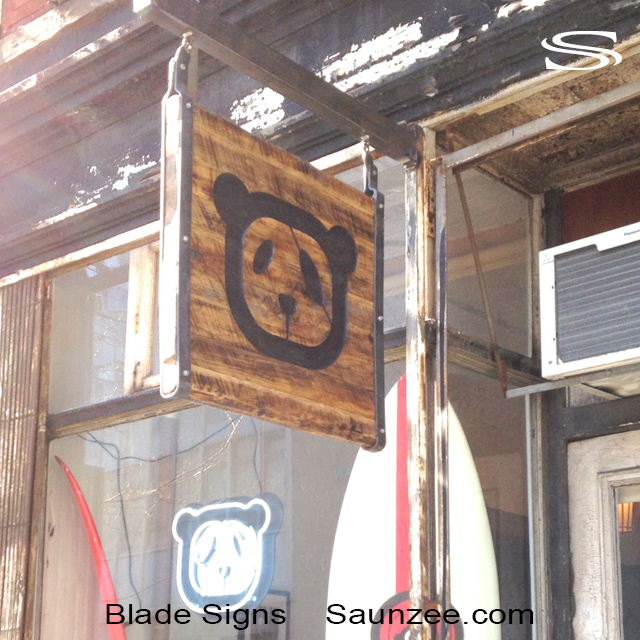 Blade Signs Panda Surfboards Storefront Hanging Signs