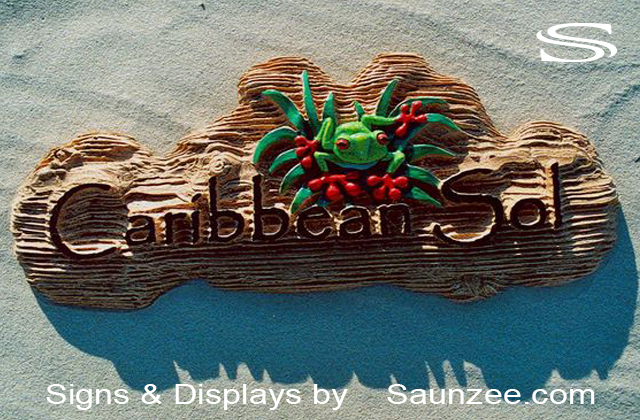 Carved Signs Caribbean Sol Sandblast Wood Signage