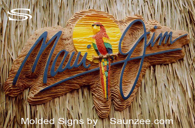 Carved Signs Maui Jim Sandblasted Wood Signs Saunzee Signs
