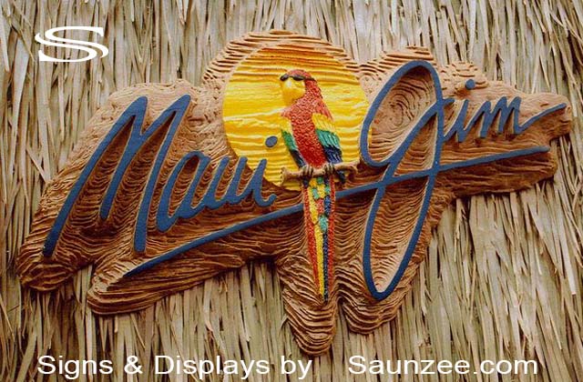 Carved Signs Maui Jim Sunglass 3D Sign Carving