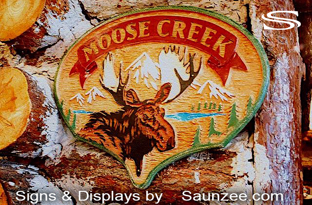 Carved Signs Moose Creek Sign Custom Cabin Signs