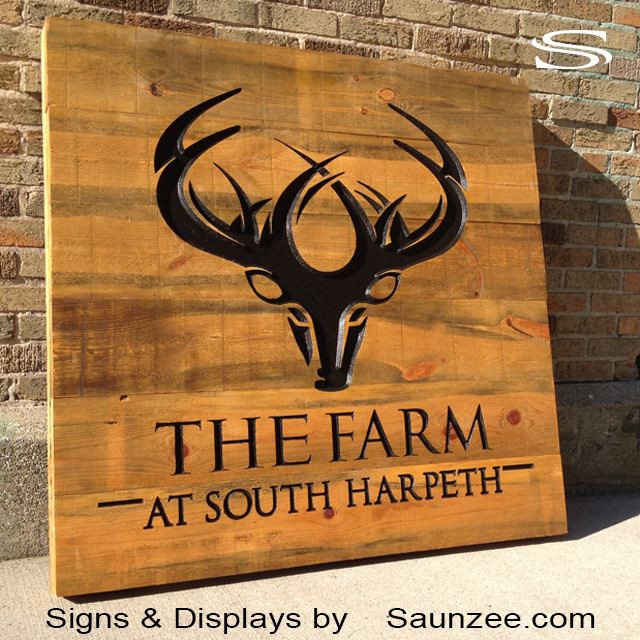 Carved Signs Rustic Wooden Commercial Farm Signage