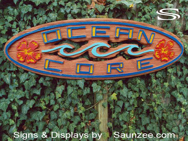 Carved Signs Sandblasted Redwood Sign Ocean Core Surf Shop Sign