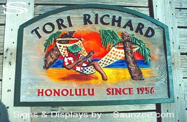 Carved Signs Tori Richard Honolulu Sign Carving
