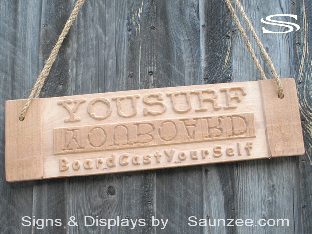 Carved Signs YouSurfing YouBoarding Surf Event Sign