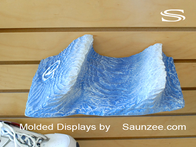 Custom Displays 3D Ocean Wave Vans Shoes Slatwall Shoe Display Saunzee