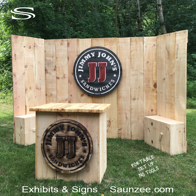Exhibit Booths Jimmy John's Outdoor Timber Wood Exhibit kits Food Expo