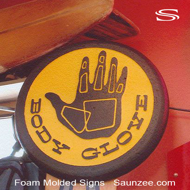 Foam Molded Signs Vintage Body Glove Sign Saunzee Signs