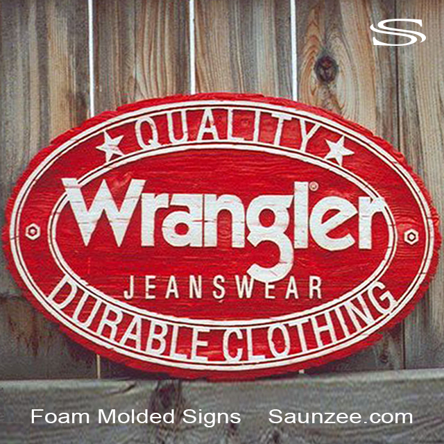 Foam Molded Signs Wrangler Jeans 3D Merchandising Sign