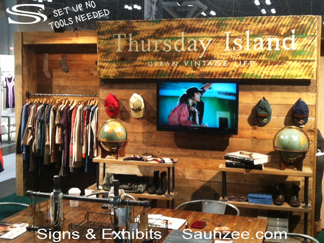 Trade Show Booths Signs Portable Rustic Wood Displays