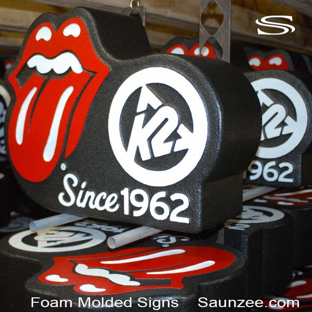Foam Signs 3D Rolling Stones K2 Skis Merchandising Props Saunzee