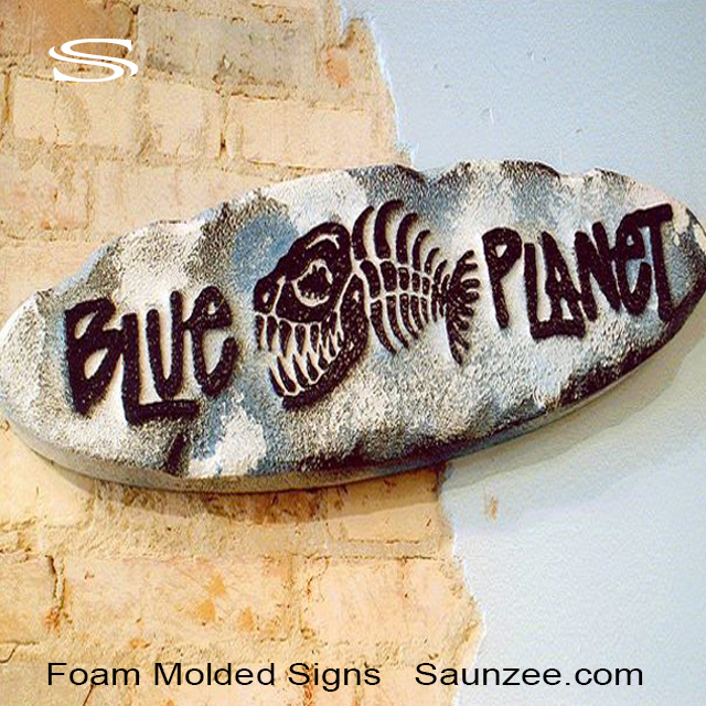 Foam Signs HDU Blue Planet Surf Patina Signs