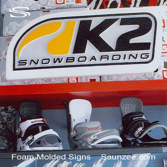 Foam Signs K2 Snowboarding Merchandise Sign Saunzee