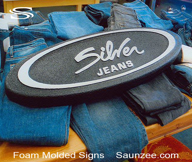 Foam Signs Silver Jeans Signs 3D Foam Props