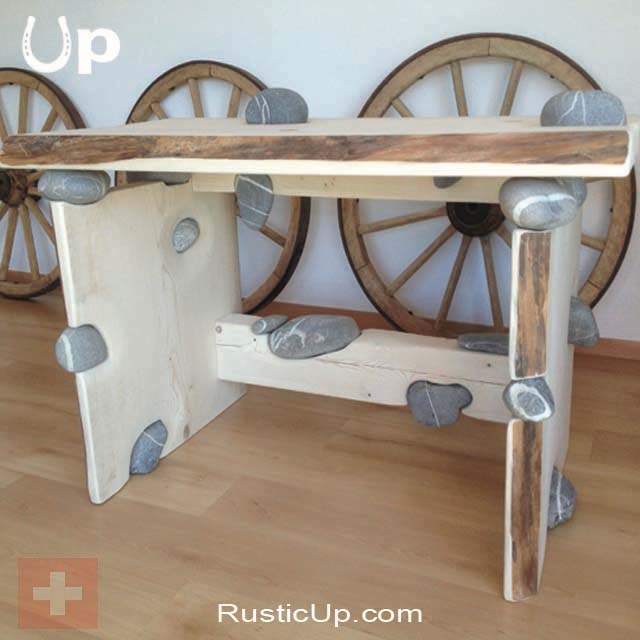 Rustic Up Live Edge Furniture River Rock Desk