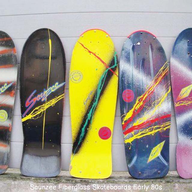 Saunzee History, Skateboards, Fiberglass Old School Skateboard Decks