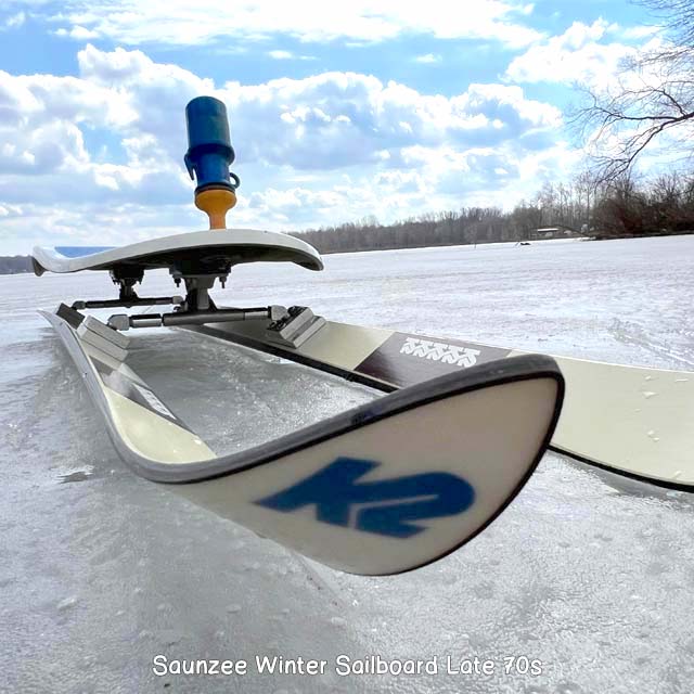 Saunzee History, Snow Ice Sailboard, Vintage Winter Windsurfing Board