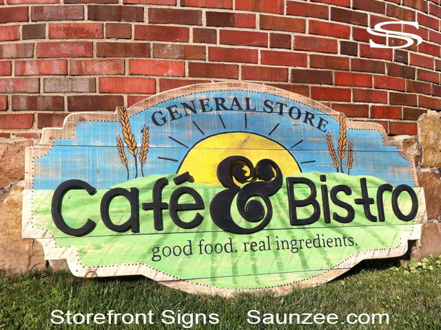 Storefront Sign Cafe Bistro General Store Signs