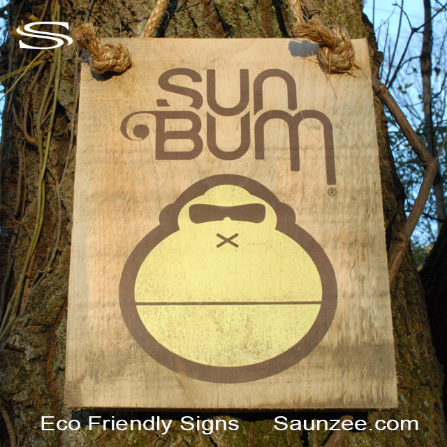 Eco Friendly Signs Reclaimed Wood Signs Sun Bum Sunscreens