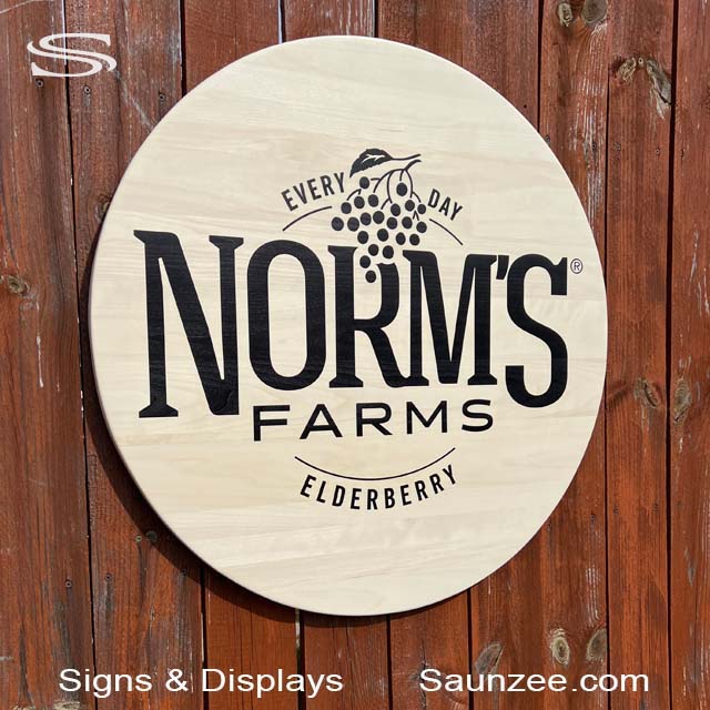 Custom Signs, Printed Aspen Wood Sign, Norms Farm Sign