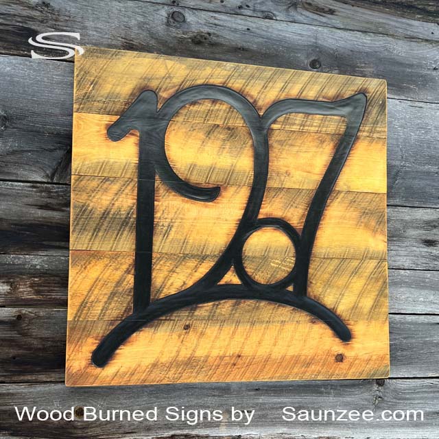 Wood Burned Signs 1907 Torched Wood Burnt Sign Saunzee 