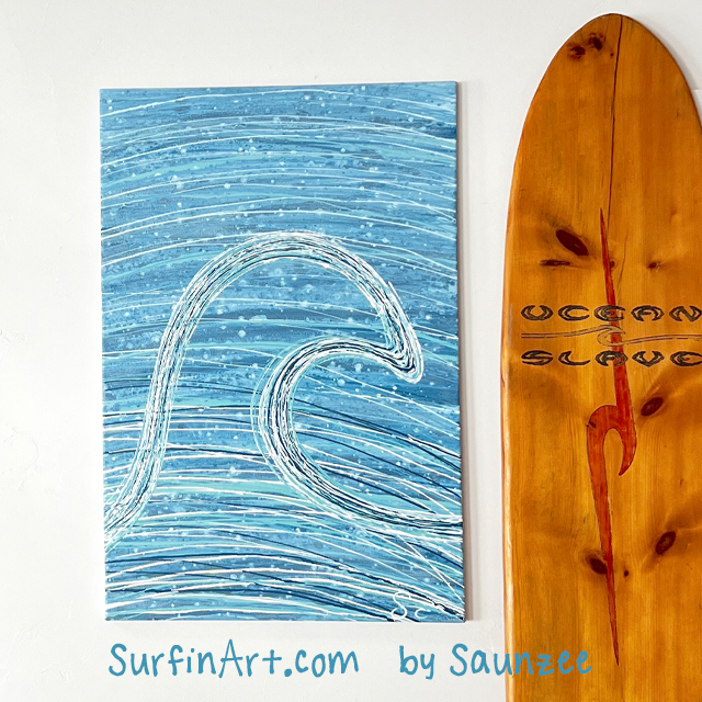 Surf Art, Big Wave Painting, Maui Jaws, Surfin Art