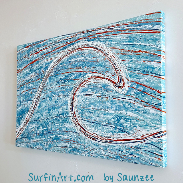 Surf Art Gallery Ocean Wave Painting Rocky Point Oahu Surfin Art 8427